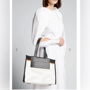 PROENZA SCHOULER White Label Morris Optic White/Black Tote*Stain front bottom